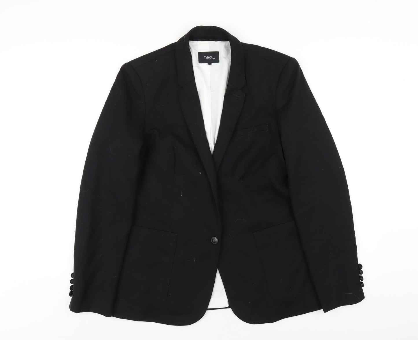 NEXT Womens Black Polyester Jacket Blazer Size 16