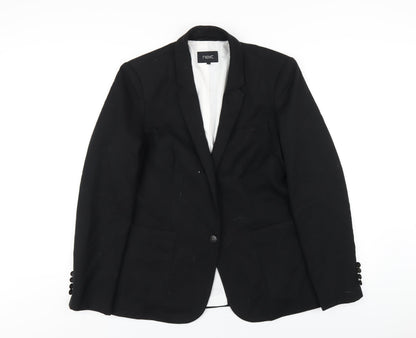 NEXT Womens Black Polyester Jacket Blazer Size 16