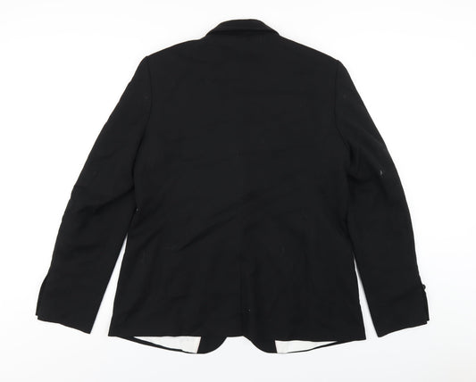 NEXT Womens Black Polyester Jacket Blazer Size 16