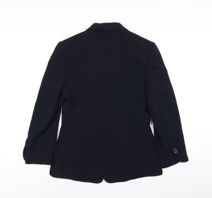 SHE Womens Blue Jacket Blazer Size 10 Button