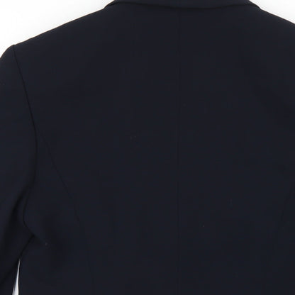 SHE Womens Blue Jacket Blazer Size 10 Button