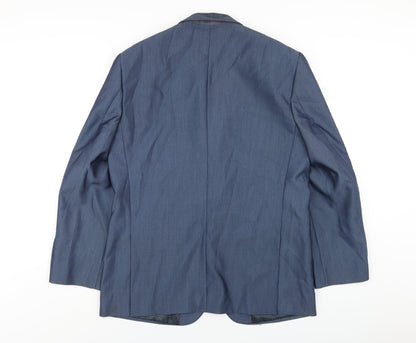 Aspen & Court Mens Blue Polyester Jacket Blazer Size 42 Regular