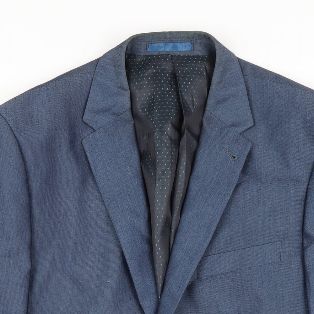 Aspen & Court Mens Blue Polyester Jacket Blazer Size 42 Regular