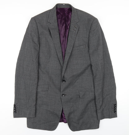 Autograph Mens Grey Wool Jacket Blazer Size 40 Regular