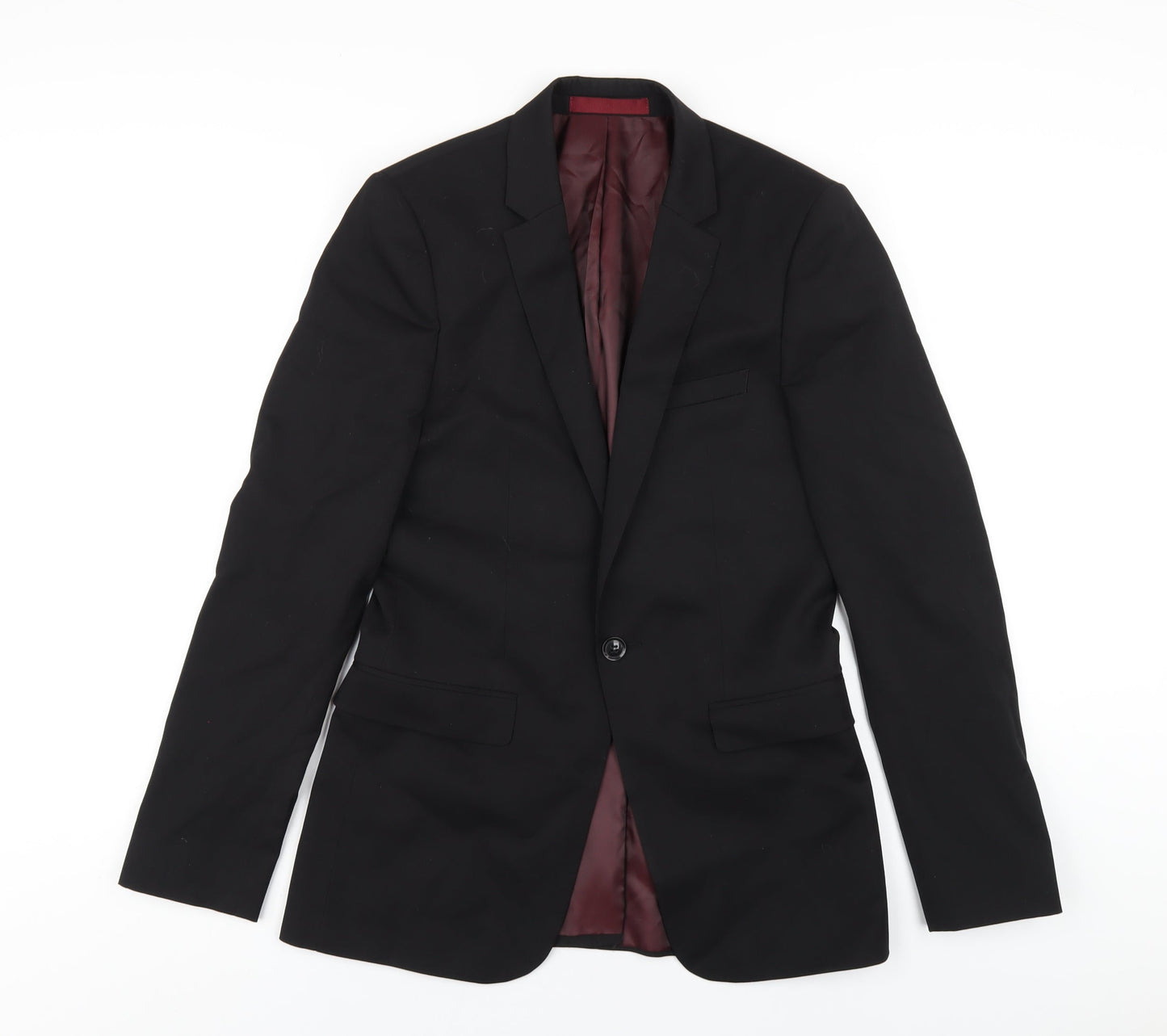 Mens UK Size 36 Topman Regular Black Suit Jacket