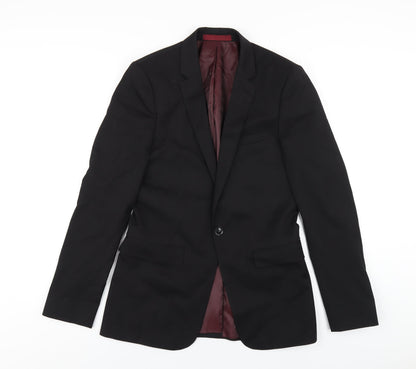 Mens UK Size 36 Topman Regular Black Suit Jacket