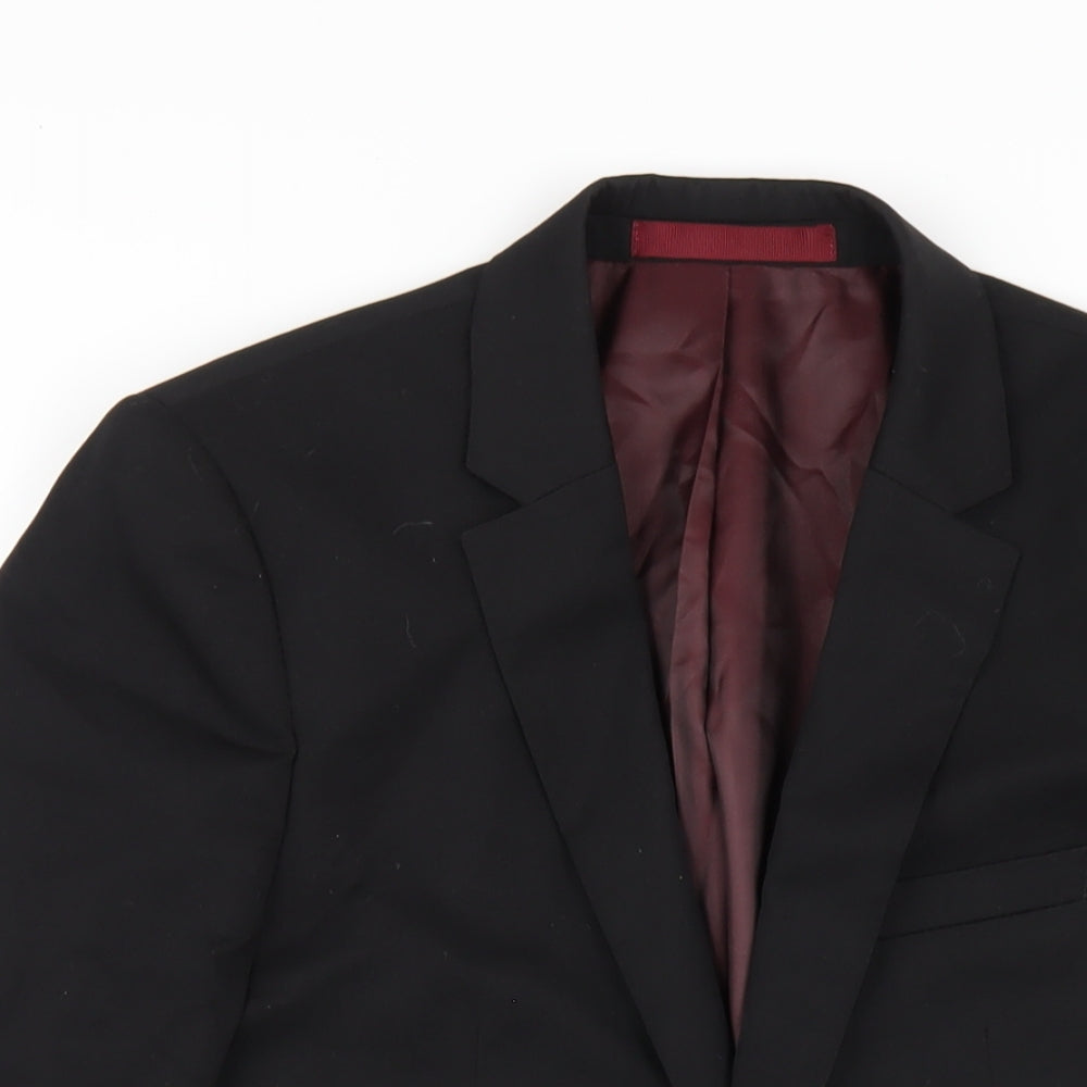 Mens UK Size 36 Topman Regular Black Suit Jacket