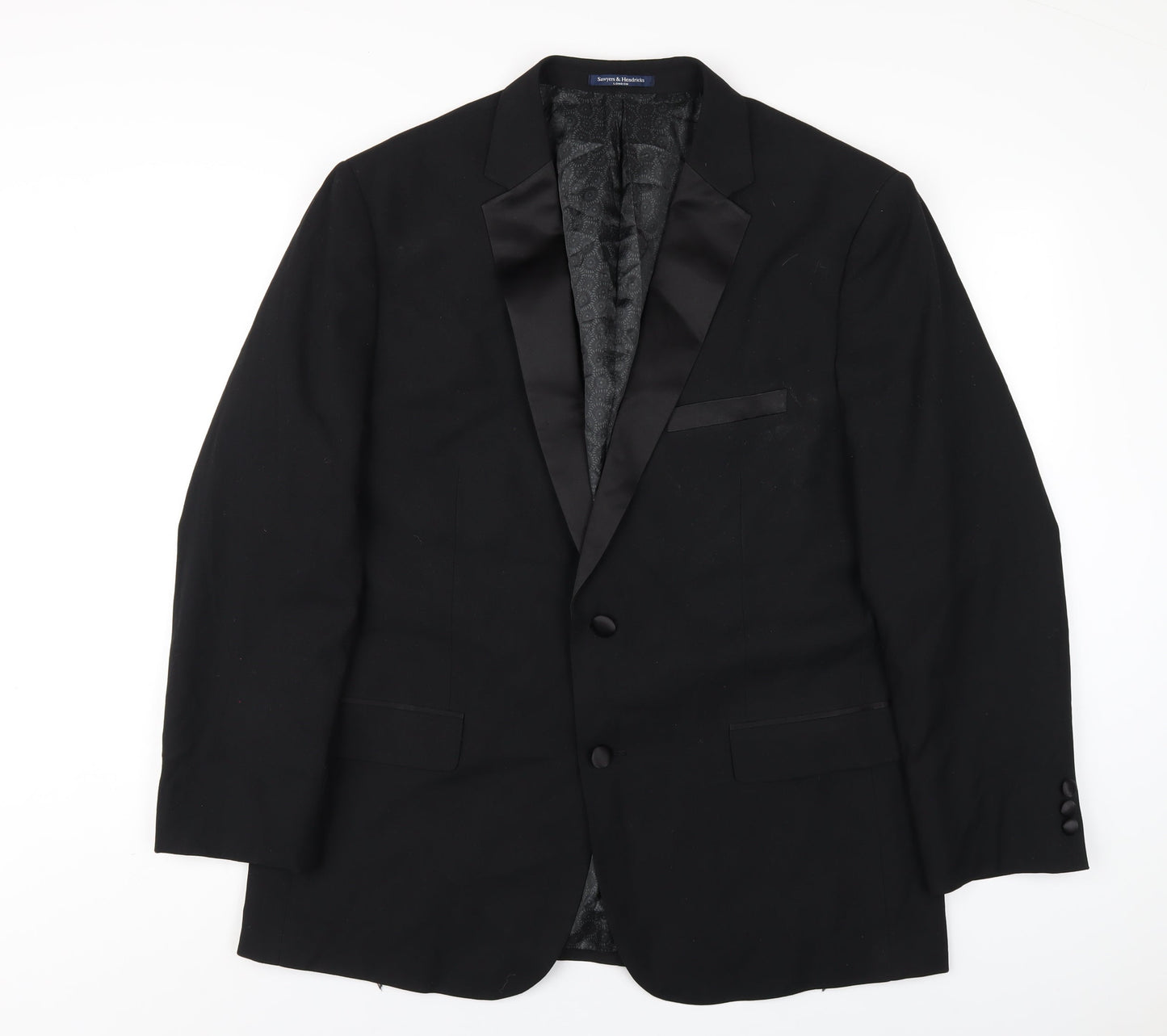 Mens UK Size 46 Sawyers & Hendricks Regular Black Suit Jacket