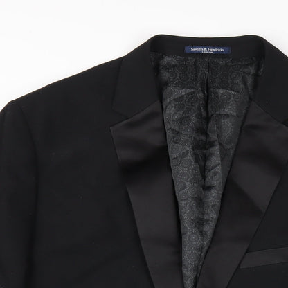 Mens UK Size 46 Sawyers & Hendricks Regular Black Suit Jacket