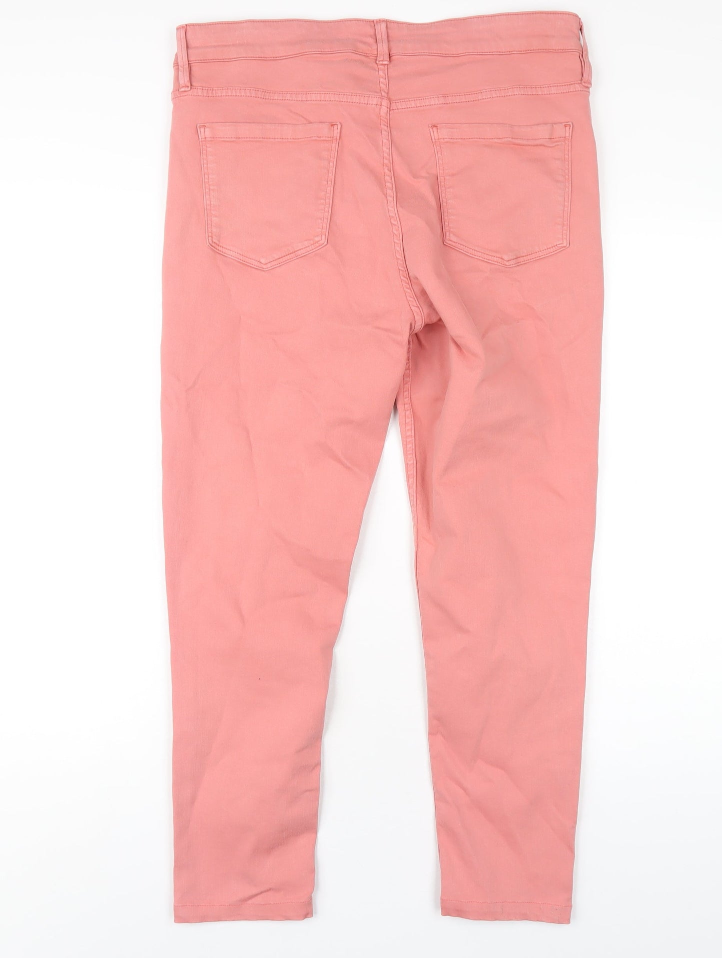 Oasis Womens Pink Cotton Skinny Jeans Size 16 L26 in Regular Zip
