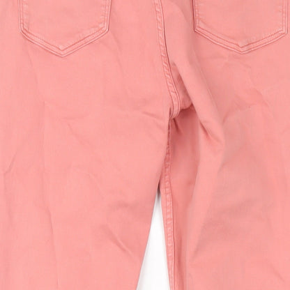 Oasis Womens Pink Cotton Skinny Jeans Size 16 L26 in Regular Zip