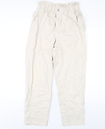 Womens UK Size 10 H&M Regular Fit Straight Ivory Jeans