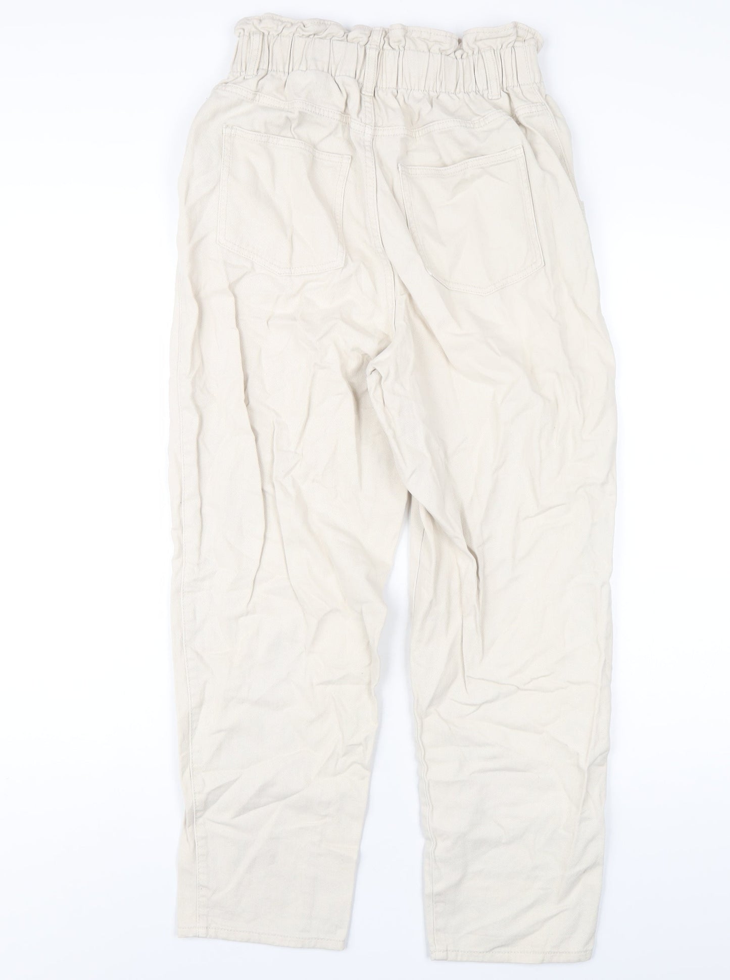 Womens UK Size 10 H&M Regular Fit Straight Ivory Jeans