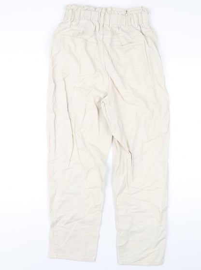 Womens UK Size 10 H&M Regular Fit Straight Ivory Jeans
