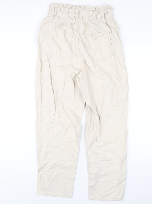 Womens UK Size 10 H&M Regular Fit Straight Ivory Jeans