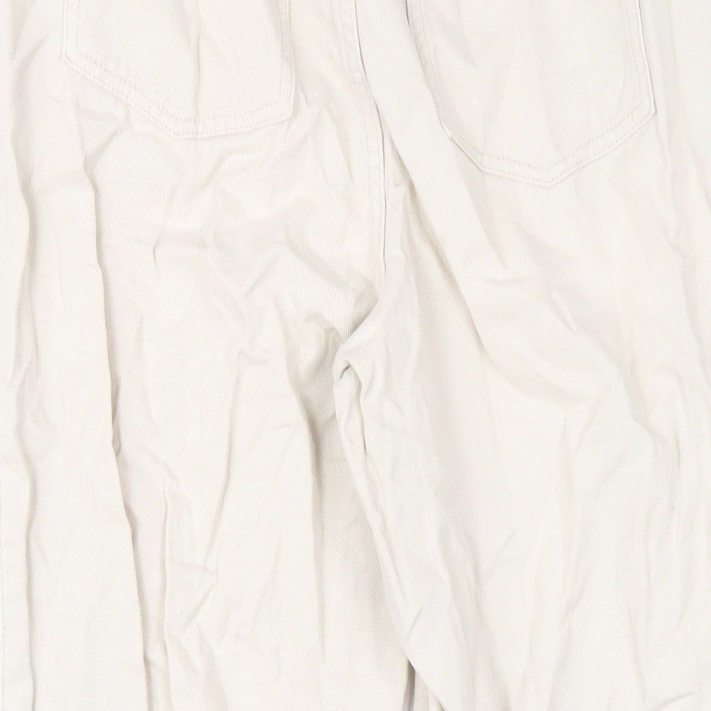 Womens UK Size 10 H&M Regular Fit Straight Ivory Jeans