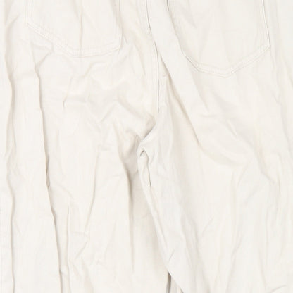 Womens UK Size 10 H&M Regular Fit Straight Ivory Jeans