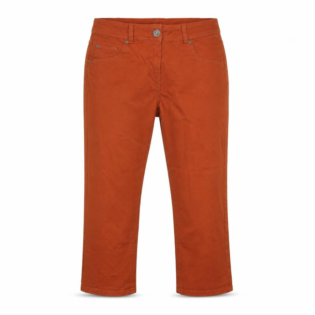 Womens UK Size 12 George Regular Fit Capri Orange Jeans