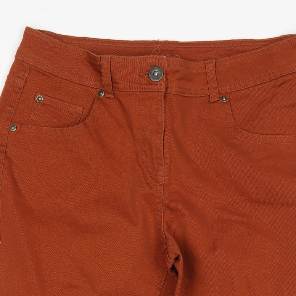George Womens Orange Cotton Capri Jeans Size 12 L23 in Regular Zip
