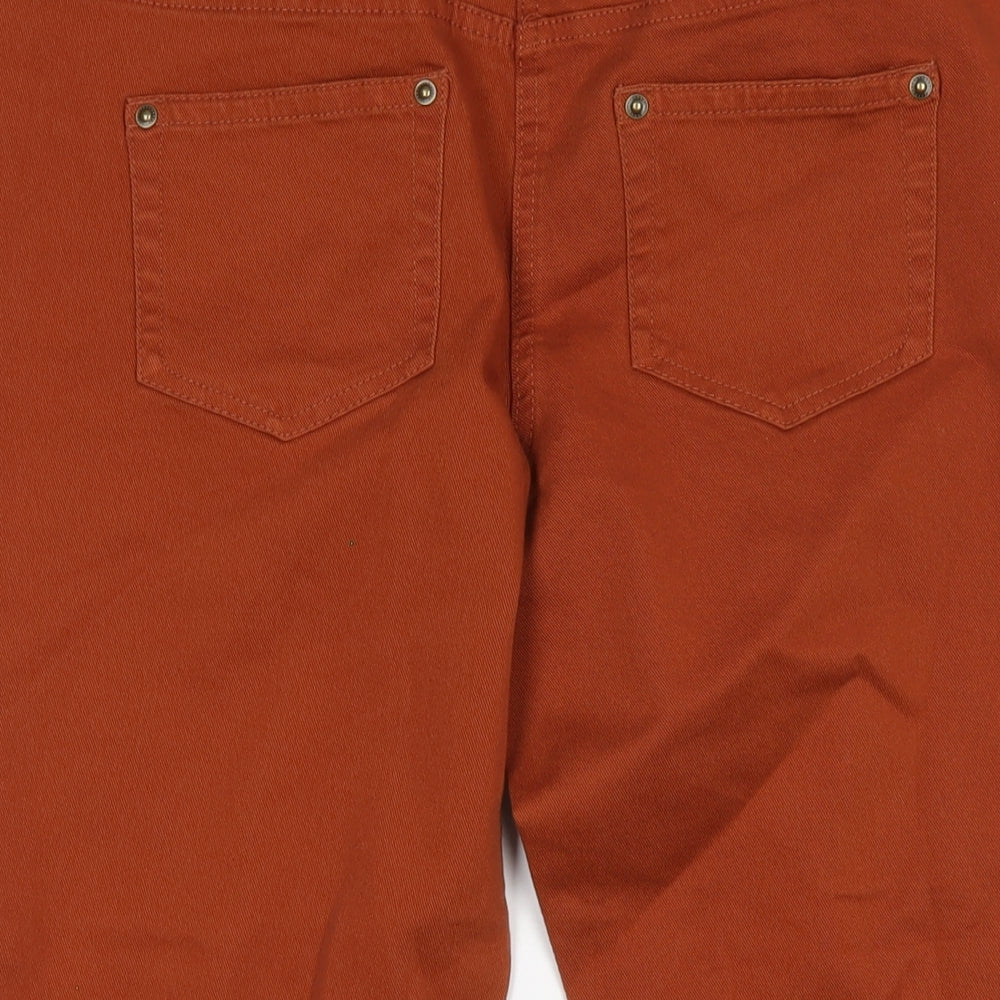 George Womens Orange Cotton Capri Jeans Size 12 L23 in Regular Zip