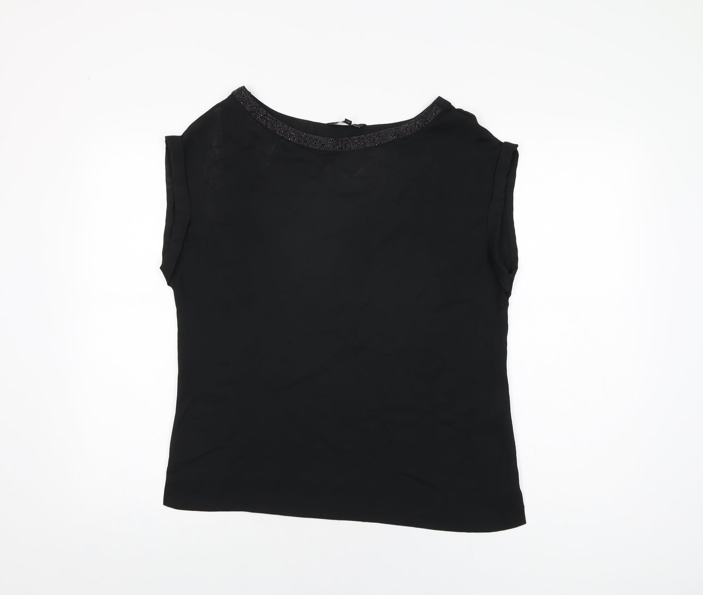 Womens UK Size 10 NEXT Black Basic Blouse