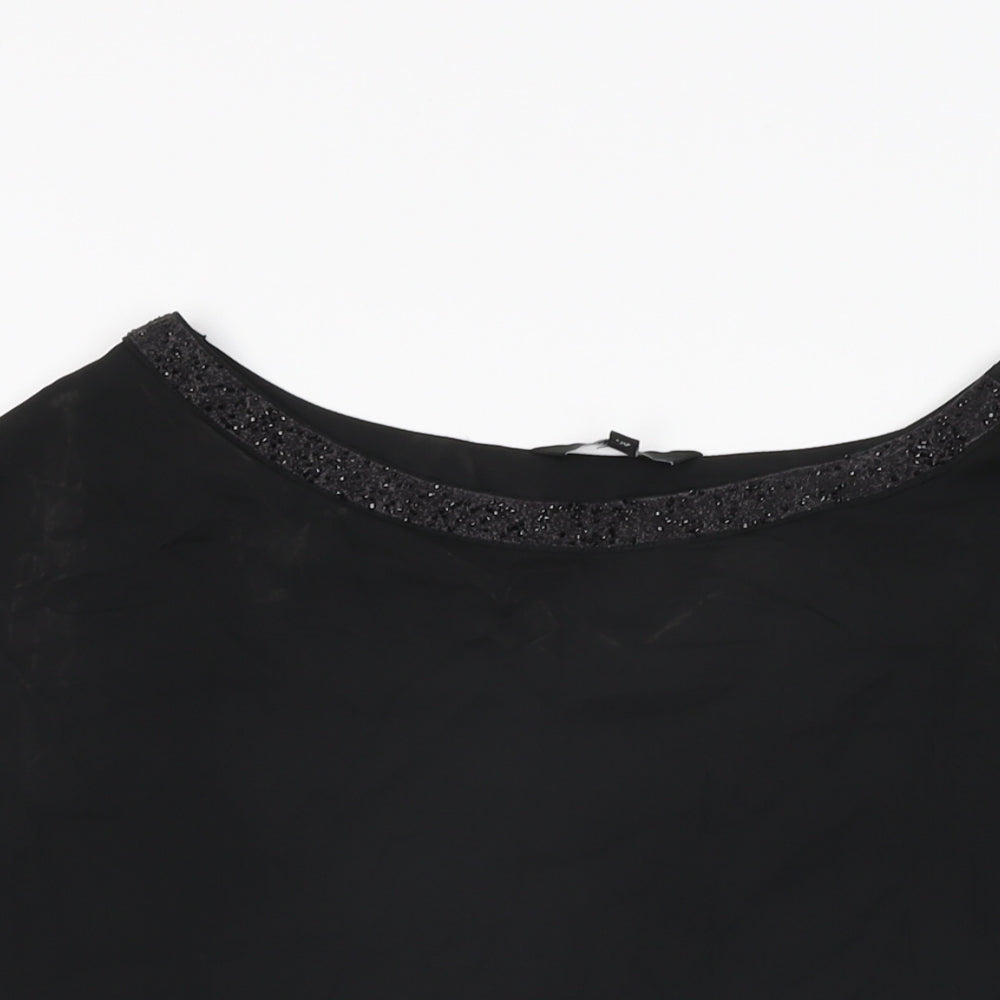 Womens UK Size 10 NEXT Black Basic Blouse