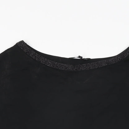 Womens UK Size 10 NEXT Black Basic Blouse