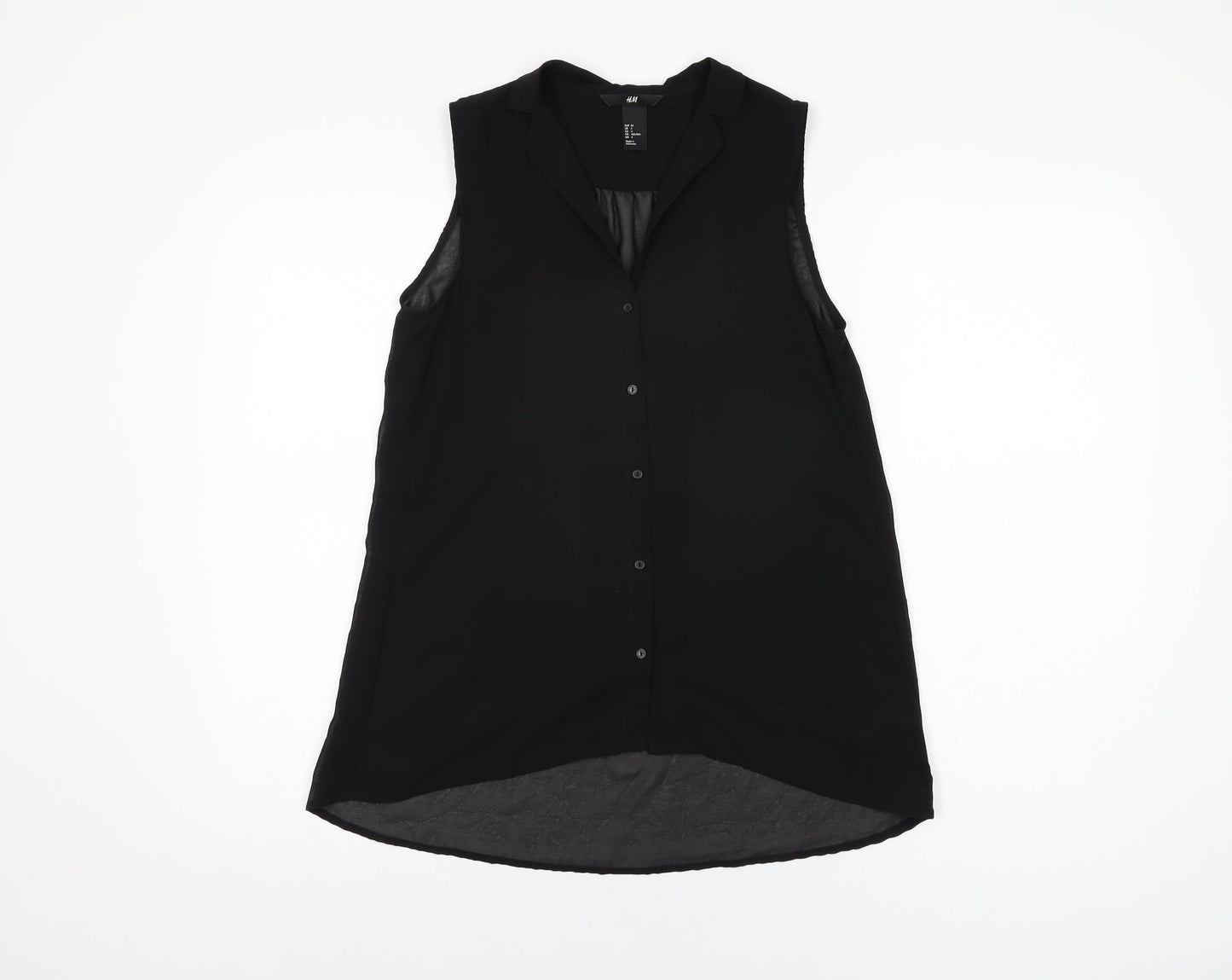 Womens UK Size 6 H&M Black Basic Button-Up