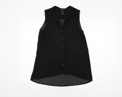 Womens UK Size 6 H&M Black Basic Button-Up