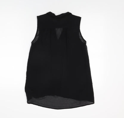 Womens UK Size 6 H&M Black Basic Button-Up