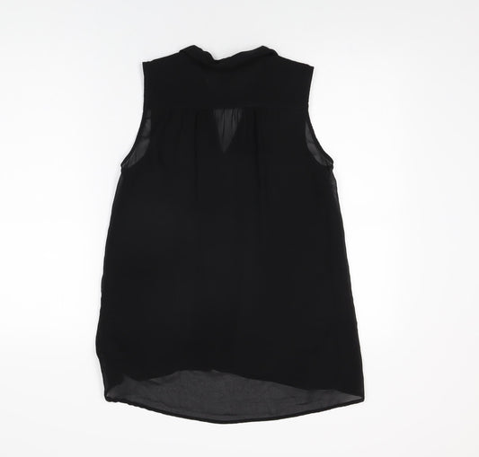 Womens UK Size 6 H&M Black Basic Button-Up