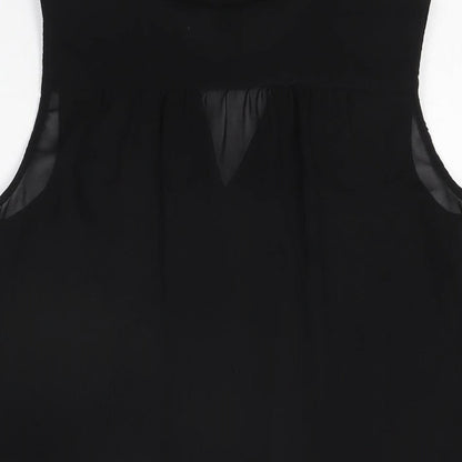 Womens UK Size 6 H&M Black Basic Button-Up