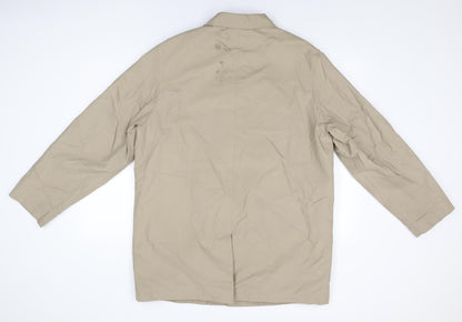 Wolsey Mens Beige Overcoat Coat Size M Button