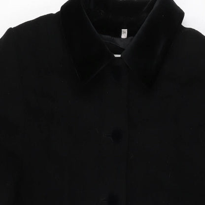 Cirstein Womens Black Overcoat Coat Size 8 Button