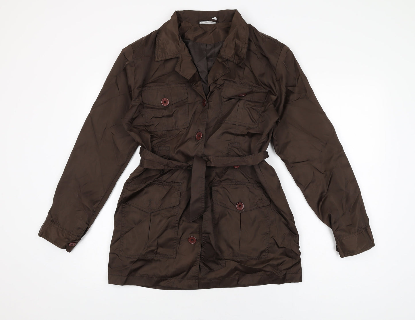 Womens UK Size 10 Miss Selfridge Brown Overcoat