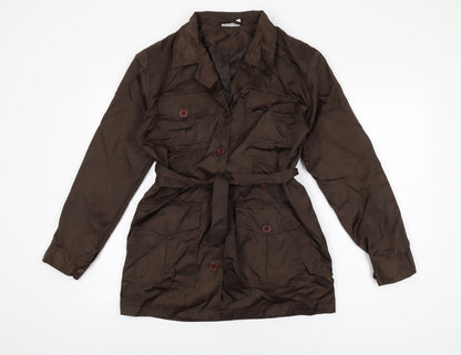 Womens UK Size 10 Miss Selfridge Brown Overcoat