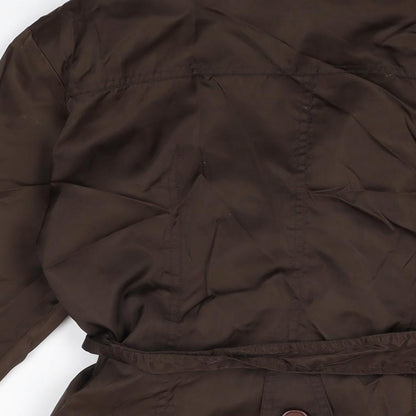 Womens UK Size 10 Miss Selfridge Brown Overcoat