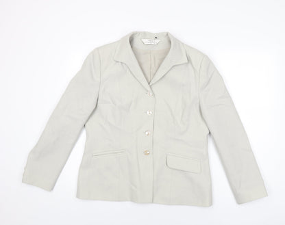 Modern Classics Womens Beige Polyester Jacket Suit Jacket Size 16