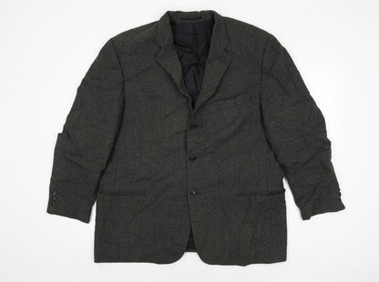 Savoy Taylors Guild Mens Black Wool Jacket Suit Jacket Size 44 Regular