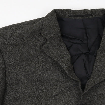 Savoy Taylors Guild Mens Black Wool Jacket Suit Jacket Size 44 Regular