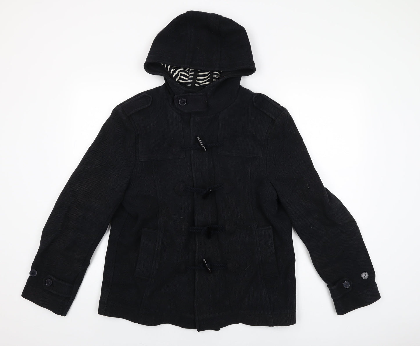 Zara Mens Blue Overcoat Coat Size XL Zip