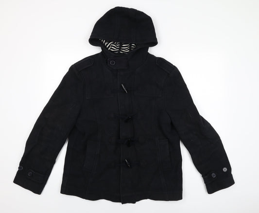 Zara Mens Blue Overcoat Coat Size XL Zip