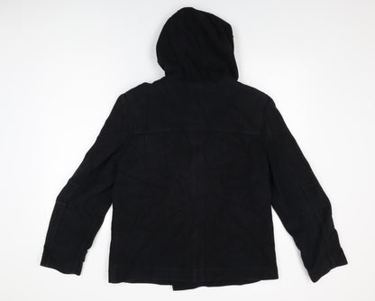 Zara Mens Blue Overcoat Coat Size XL Zip