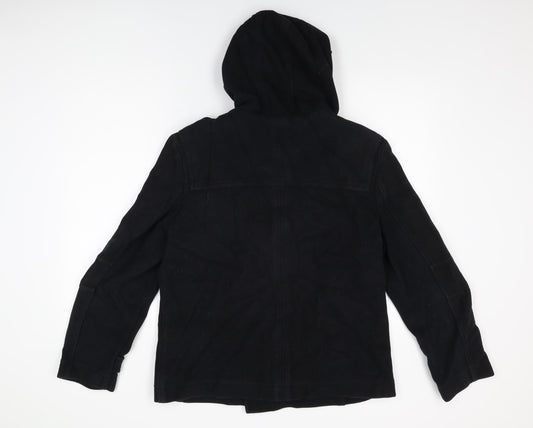 Zara Mens Blue Overcoat Coat Size XL Zip