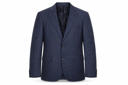 Marks and Spencer Mens Blue Geometric Wool Jacket Suit Jacket Size 40 Regular