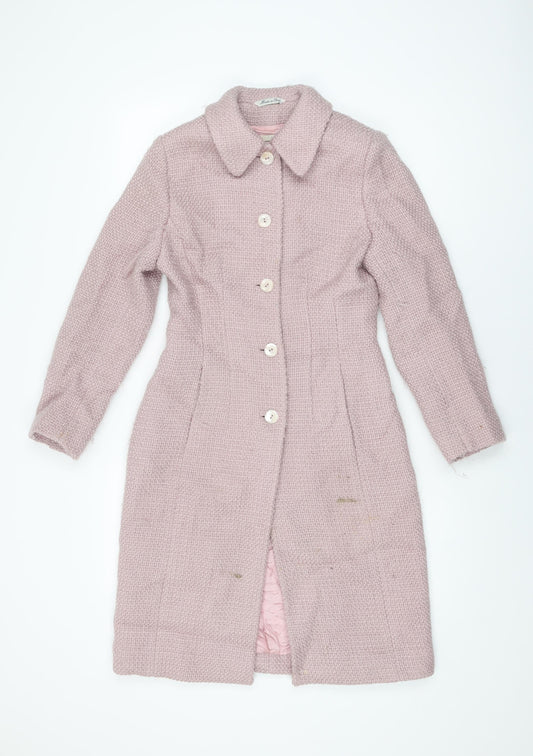 Precis Womens Pink Overcoat Coat Size 8 Button