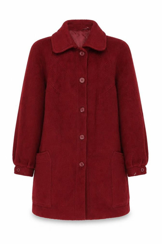 St Michael Womens Red Overcoat Coat Size 18 Button