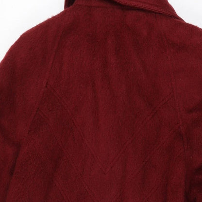 St Michael Womens Red Overcoat Coat Size 18 Button