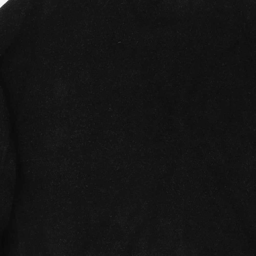 HIJKLMVWXYZ Womens Black Overcoat Coat Size XL Button