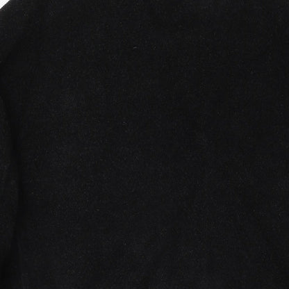 HIJKLMVWXYZ Womens Black Overcoat Coat Size XL Button